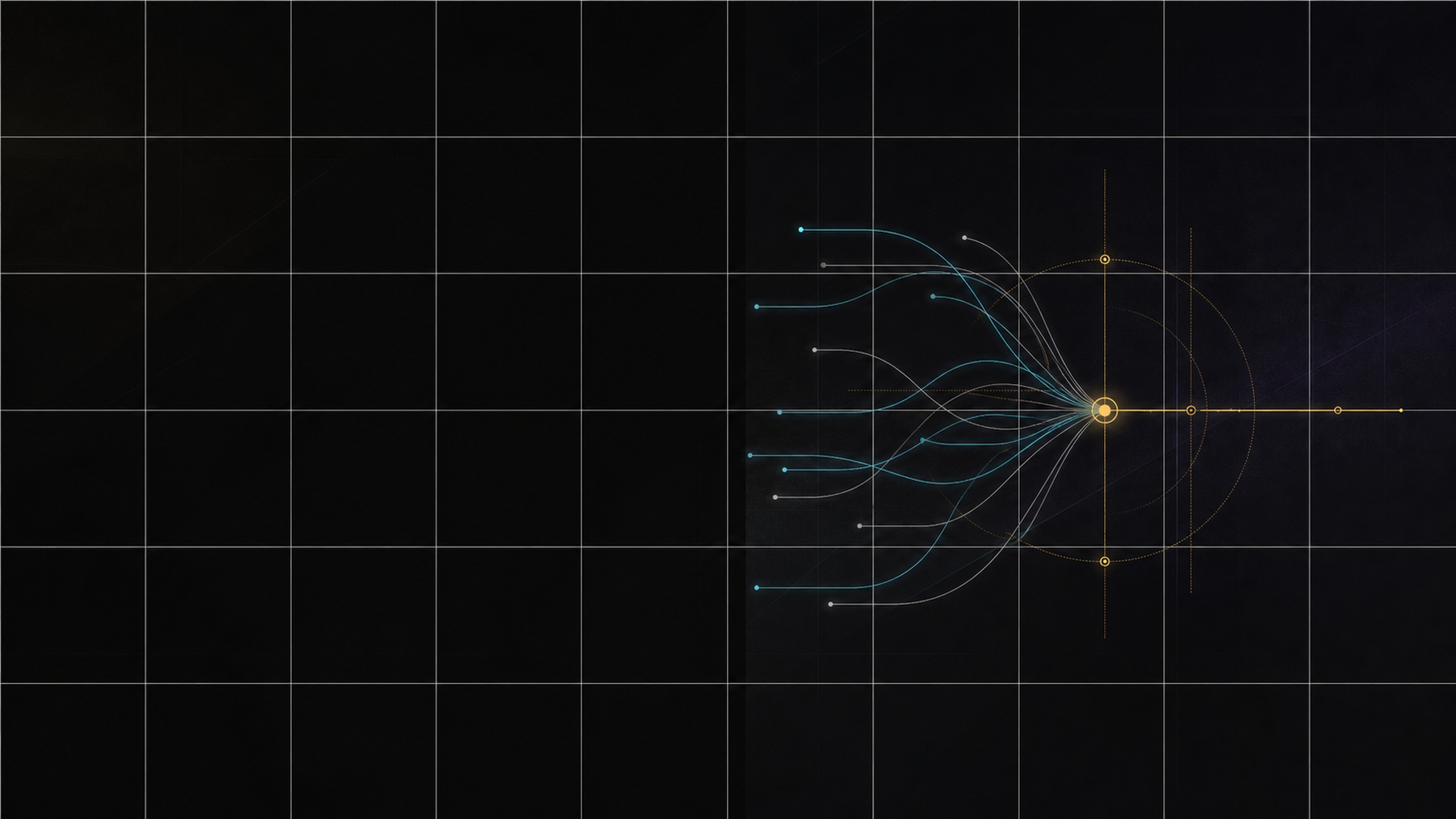 Signals passing through a calibration axis and converging into a clear LinkedIn direction